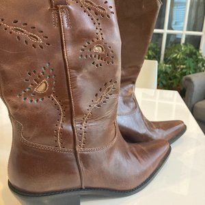 Leather Upper Cowboy Boots